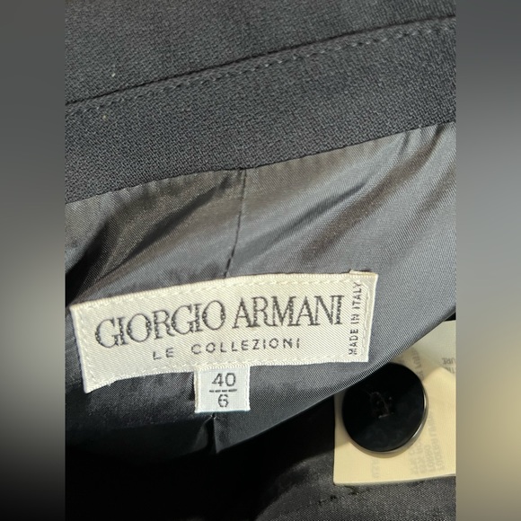 Giorgio Armani Womens Double Breasted Wool Blazer Dark Blue Size 6 - Picture 9 of 11